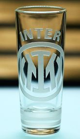 Скляна чарка 60мл ФК Internazionale Milano Інтер, з гравіюванням подарунок для фаната  футбольна стопка