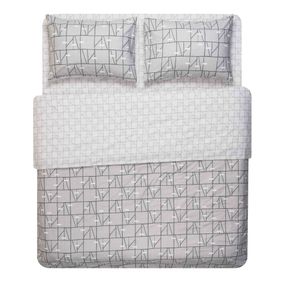 Набір постільної білизни 2,0сп Ardesto Gloria, 200х220см, 100% бавовна, сатин, геометрія, сірий (ART2022PG)
