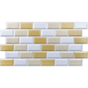 Декоративна ПВХ панель 960х480х4мм Біло-бежева клінкерна цегла SW-00001430