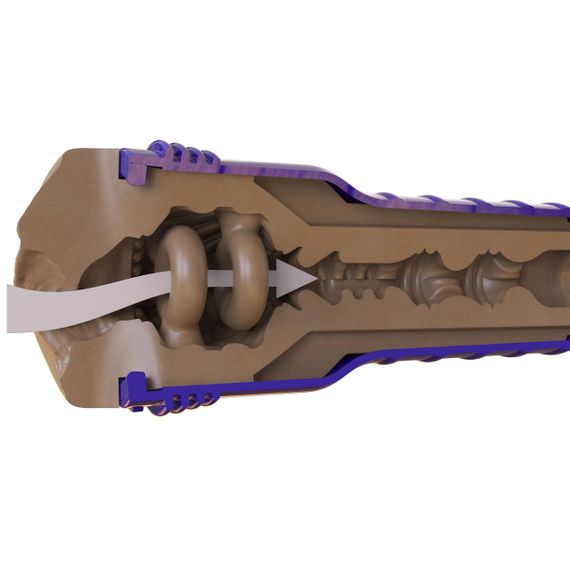 Мастурбатор-вагина Fleshlight Boost Bang Medium Dark Flesh, плавающие кольца Turbo Tech sexstyle | Зображення 5