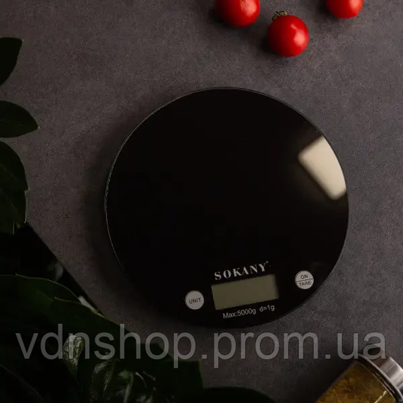 Ваги кухонні до 5 кг електронні для зважування продуктів настільні ваги без чаші на батарейках Чорний SK-19023B | Зображення 1