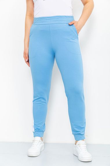 Спорт штани жіночі двонитка, колір блакитний, 219RB-3004 | Зображення 2
