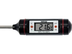Термометр електронний YATO з зондом- 130 мм, диапазон- -50ºС- +300ºС, живлення- 1.5 В (LR44) YT-72971