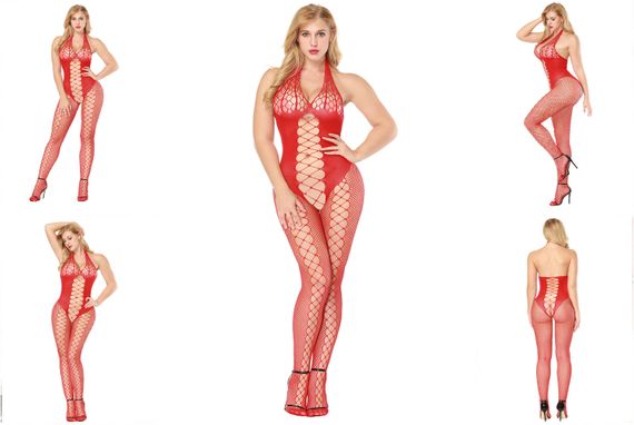 БодіСтокінг (Боді комбінезон Сітка) Babydoll 42 Червоний 8961 | Зображення 6