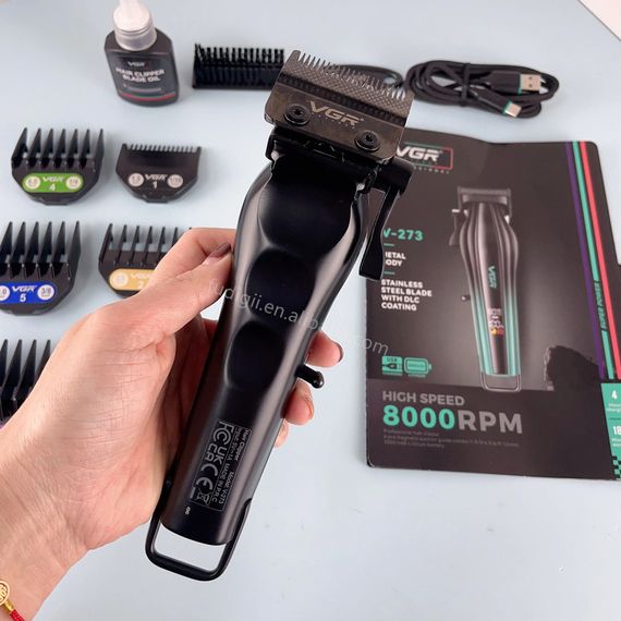 Бездротова машинка для стрижки з тихим двигуном XPRO V-273 Green (46078-V-273 Green_1246) | Зображення 7
