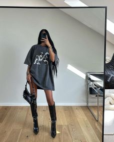 Футболка женская с принтом повседневная L Серая