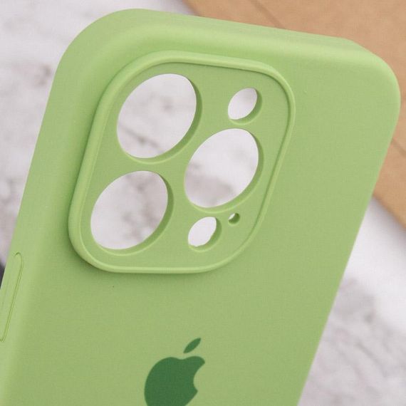 Чохол Silicone Case Full Camera Protective (AA) для Apple iPhone 13 Pro (6.1") М'ятний / Mint | Зображення 6