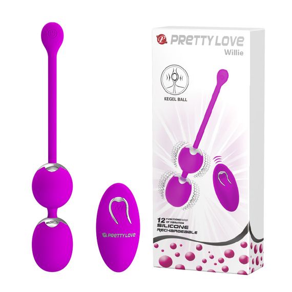 Вагинальные виброшарики - Pretty Love Willie Vibrating Kegel Balls Purple Sex Aura