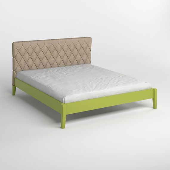 Двоспальне дерев&#039;яне ліжко Mebigrand Венеція ДК Лайм (S3050G70Y)/Аляска 23 (Бежевий) 180х190 см (MBG-5867) | Зображення 1