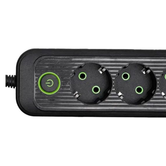 Мережевий фільтр-подовжувач 4 розетки 3xUSB-A 1xUSB-C 3м чорний HP-5-38M | Зображення 3