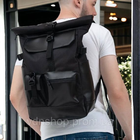 Рюкзак міцний чоловічий, Рюкзак міський roll-top, Практичний рюкзак рол топ TO-76 | Зображення 9