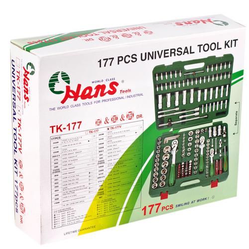 Набор інструмента 177 предметів 1/4", 3/8",1/2" (ТК-177V) HANS (ТК-177V/TK-177) | Зображення 7