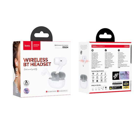 Беспроводные TWS наушники Hoco EQ24 Estrella White Star | Зображення 2