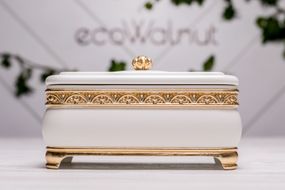 Коробочка для прикрас із позолотою «Gold & white»