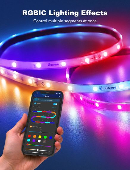 Стрічка світлодіодна Govee  розумна H6172 Phantasy Outdoor LED RGBIC Strip Lights 10м Білий (H61723D1) | Зображення 9