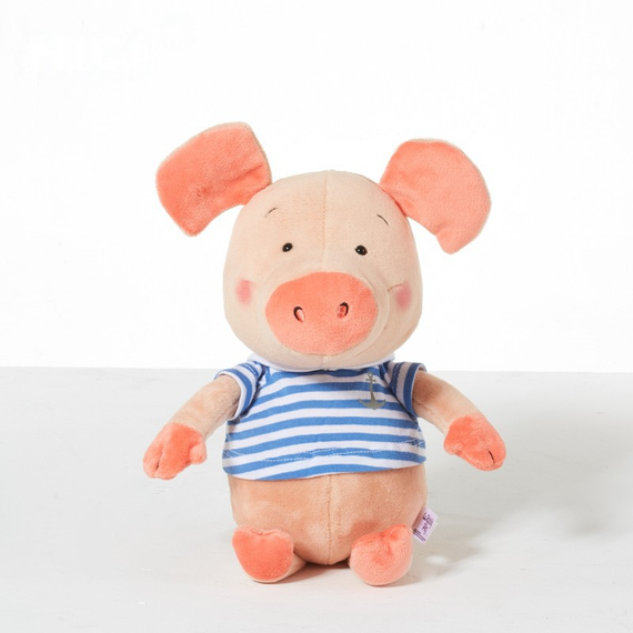 М'яка іграшка "Свинка Шмепа" бежевий плюш, 30 cm | Зображення 4