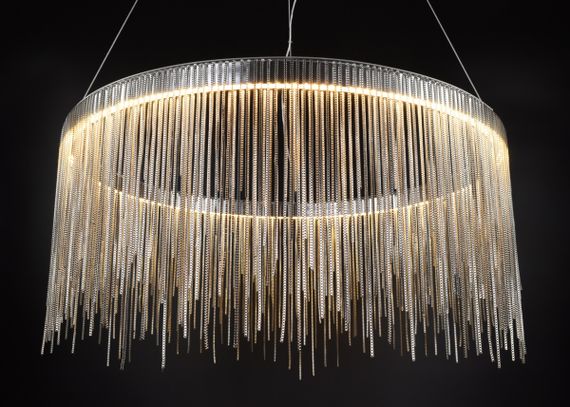 Люстра світлодіодна підвісна LED світильник для квартири на стелю лед 26731 Хром 50-120х60х60 см. | Зображення 6