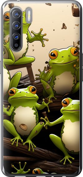Чехол на Oppo Reno 3 Жабки "5656u-1901-17620"