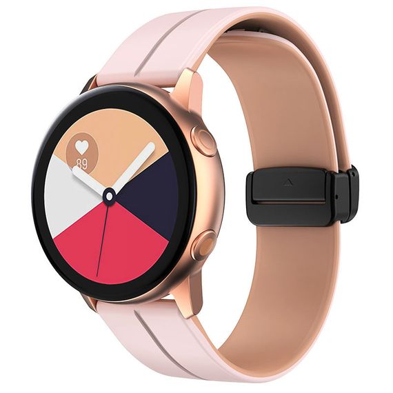 Силіконовий ремінець Classy для Smart Watch 20mm Pink / Beige