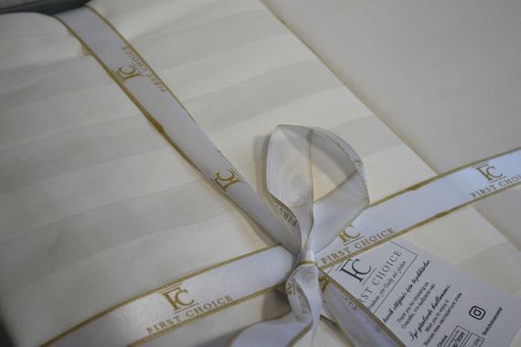 Постельное белье First Choice Cotton Satin 200х220 Broad Line Cream | Зображення 4