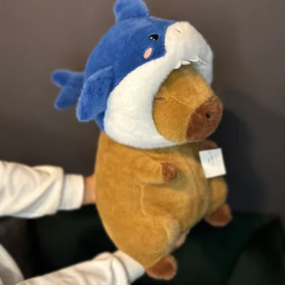 М'яка плюшева іграшка Акула-Капібара 30 см з коротким ворсом і наповнювачем із поліпропіленової бавовни для дітей і подарунків | Зображення 1