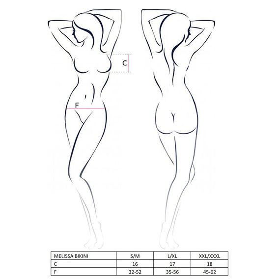 Комплект білизни MELISSA BIKINI black L/XL - Passion: ліф зі шнурівкою і трусики стрінги, L/XL | Зображення 6