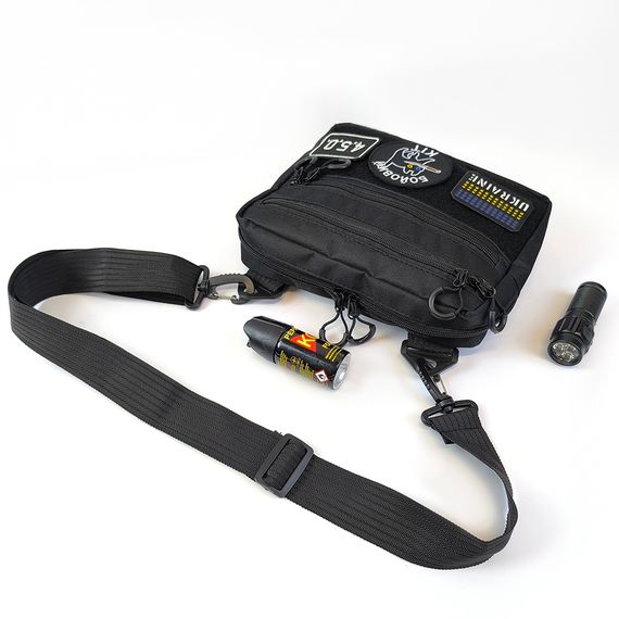 Тактична сумка для патчів Cordura 600D — 5 кишень, месенджер чорний з тканини | Зображення 2