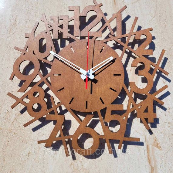 Настінний дерев'яний годинник з фанери Оригінальний годинник  Декор для дому, офісу, подарунок | Зображення 2