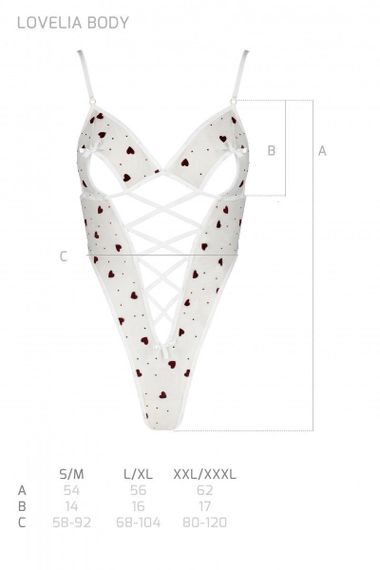 Еротичний боді з малюнком Passion LOVELIA BODY S/M, white sexstyle | Зображення 6