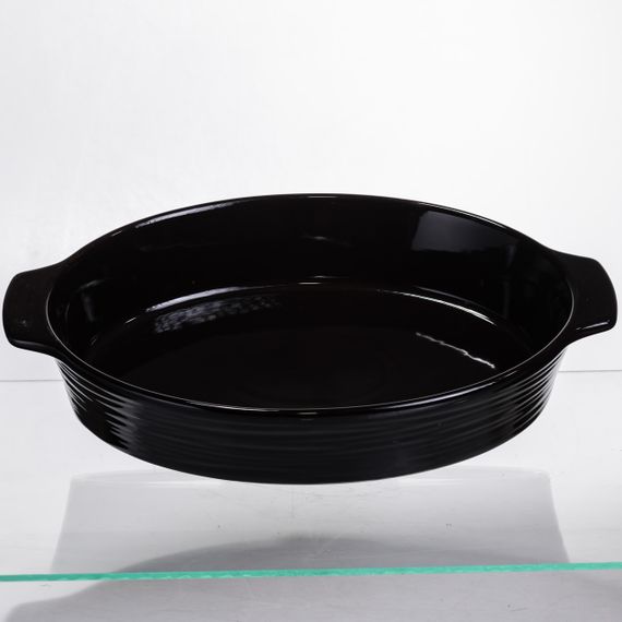 Форма для запікання овальна 36×22.5×7 (см) форма для духовки 2 літри Чорний SH1290