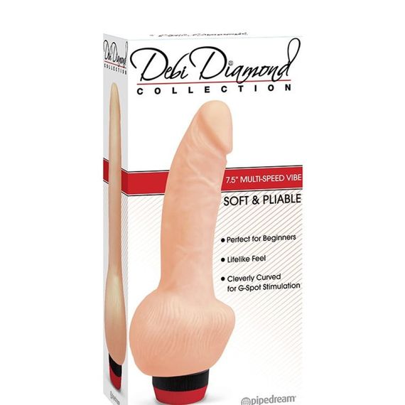 Вібратор реалістичний Pipedream Debi Diamond на батарейках, бежевий Sex Aura | Зображення 2