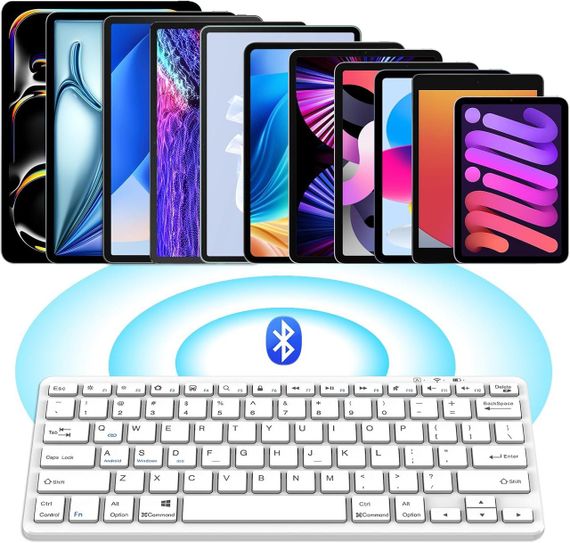 Клавіатура бездротова Bluetooth-TQQ QWERTY для iPad 10/iPad Pro/iPad Air/iPad Mini/iPad 10,2", | Зображення 4