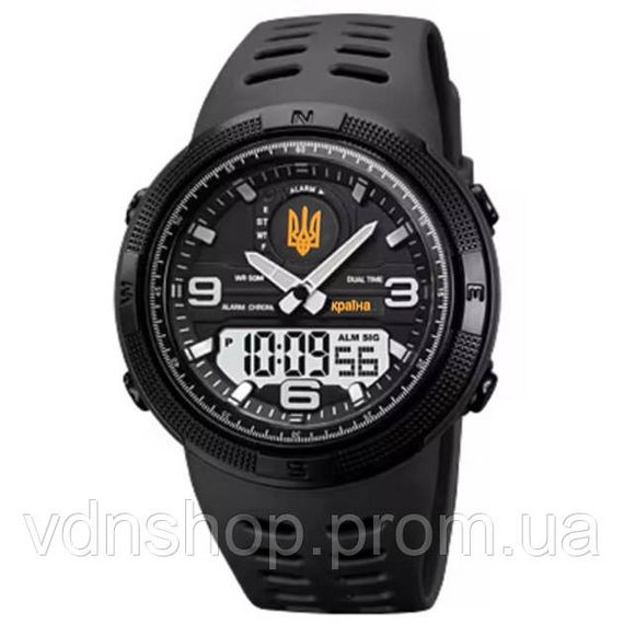 Стильні армійські годинники SKMEI 5561/1655BKWT, Польові годинники для армії Водонепроникні QS-79 | Зображення 1