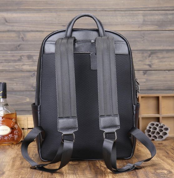 Рюкзак чоловічий шкіряний. Чорний міський рюкзак для ноутбука та документів Tiding Bag 63989 | Зображення 6