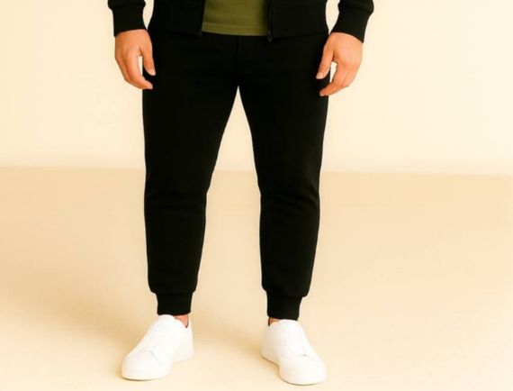 Костюм демісезонний (весна/осінь) з кепкою – худі на блискавці / zip hoodie + штани чорні + футболка хакі | Зображення 1