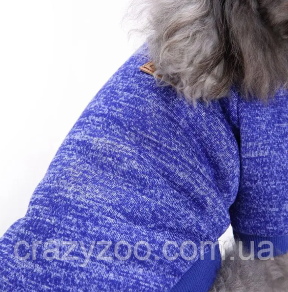 Кофта для собак и котов EcoToys Navy Blue L рябая синяя A: 36 см B: 44 см C: 29 см L-7113 | Зображення 4