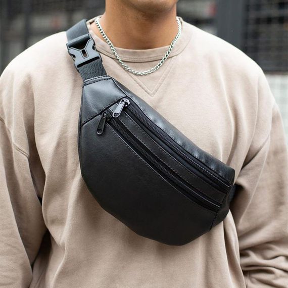 Мужская боди сумка, Мужская бананка надежная, Стильная унисекс бананка Напоясная KJ-45 | Зображення 7