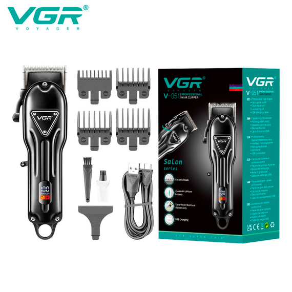 Аккумуляторная машинка для стрижки VGR V-051, 4 насадки, 2500 mAh, LED дисплей | Зображення 7
