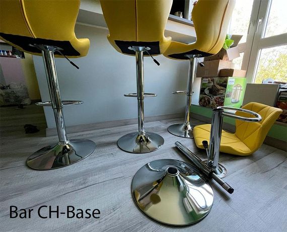 Барне крісло Lola Bar CH-Base оббивка велюр сірий UC-901, кругла срібляста хромована нога-опора | Зображення 3