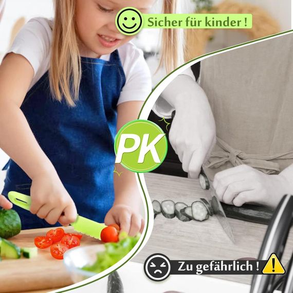 Нож детский кухонный деревянный и овощечистка, безопасный набор 2 шт, кулинарный кухонный инструмент для детей | Зображення 4