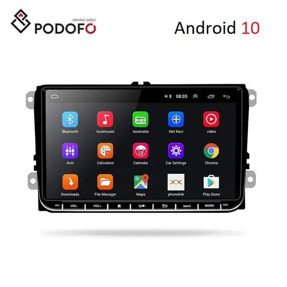Штатна магнітола Volkswagen 9 UNIVERSAL Android 12 4+32GB з картплей та кольоровими кнопками XPRO 12 чорний (42425-K9021-32GB_6083) | Зображення 2