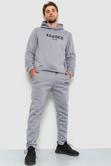 Спортивный костюм мужской на флисе, цвет светло-серый, 238R57046 | Зображення 2