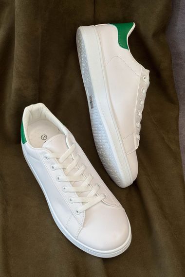 Кеди чоловічі, колір біло-зелений, 248RR215 | Зображення 1