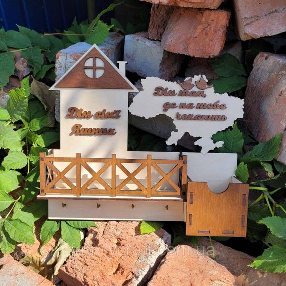 Настінна ключниця з дерева Дерев’яний органайзер для ключів Тримач для зберігання Персоналізація