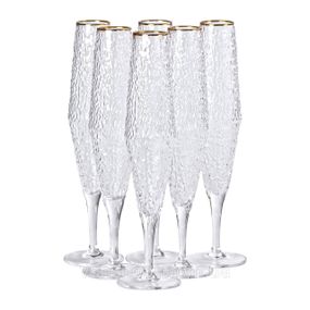 Бокалы для шампанского 250 мл, высокая ножка, набор из 6 штук HP-16-4