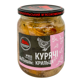Крильця курячі в власному соку Тернопільський м'ясокомбінат 500 г