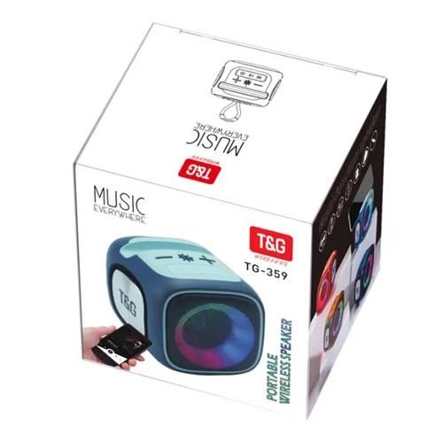 Портативна Bluetooth колонка TG359 7W з підсвічуванням RGB, акумуляторна колонка для музики. Колір: синій | Зображення 3
