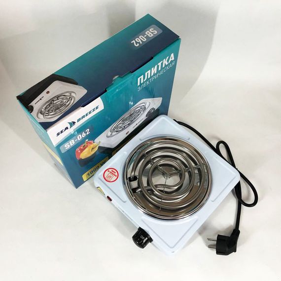 Настольная плита электрическая Sea Breeze SB-062 1000 Вт, настольная одноконфорочная, плита бытовая | Зображення 2