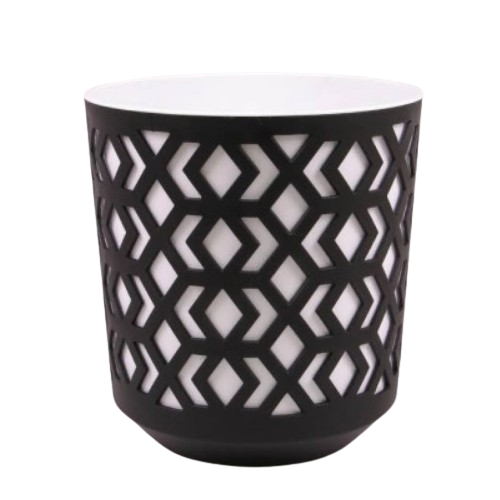 Вазон Ацтек 30см чорний/білий Ламела