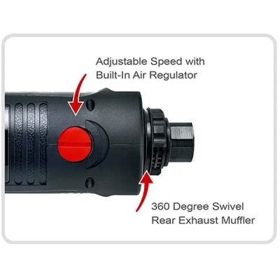Дрель Toptul пневматическая реверсивная 3/8&quot;, 4000об/мин; самозажимной патрон (KAQC1240) | Зображення 1